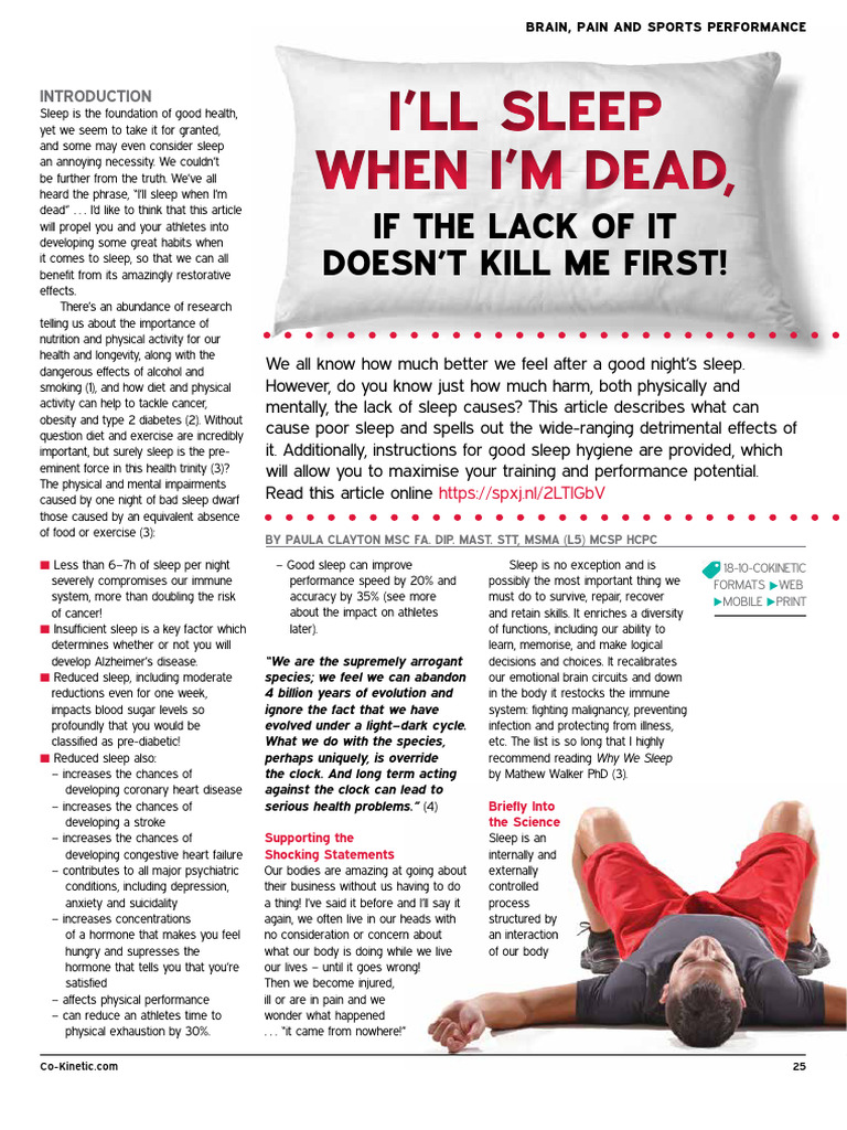 The Impact of Sleep on Sports Performance | PDF | Sleep | Sleep Deprivation