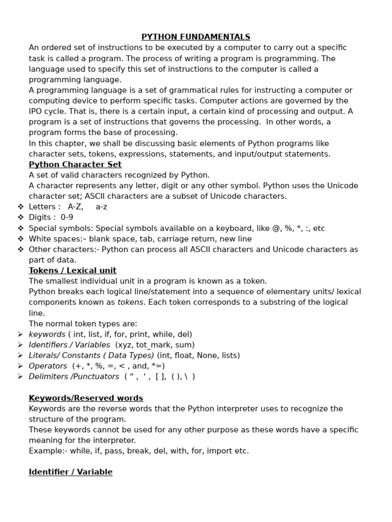 Python Programming Basics Explained | PDF | Parameter (Computer ...