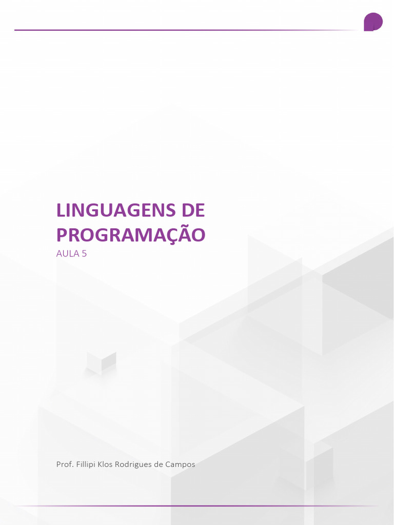 Aula 5 - Linguagem de Programação | PDF | C ++ | Método (programação de ...