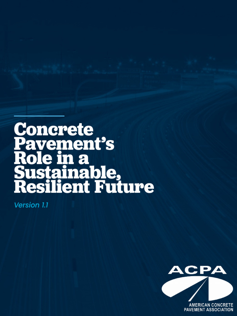 Concrete Pavements for Sustainable Future | PDF | Life Cycle Assessment ...