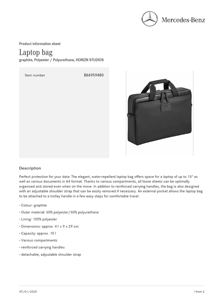 Laptop Bag - Mercedes Benz | PDF