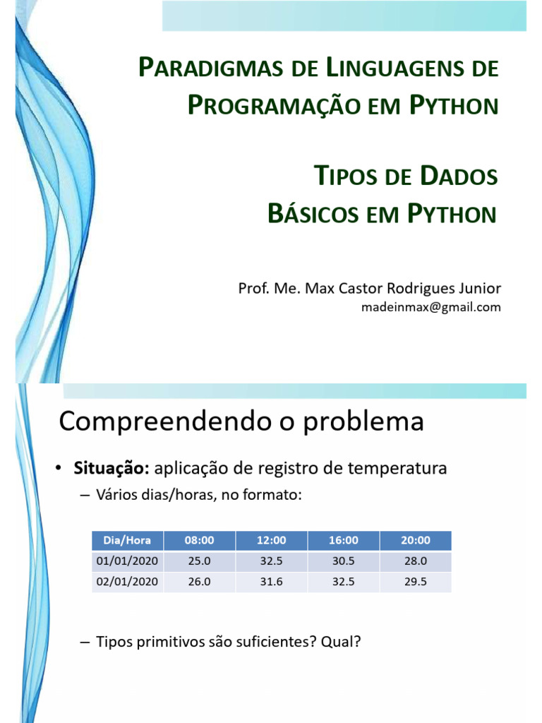 Tipos de Dados em Python: Guia Completo | PDF | Tipo de dados | Python ...