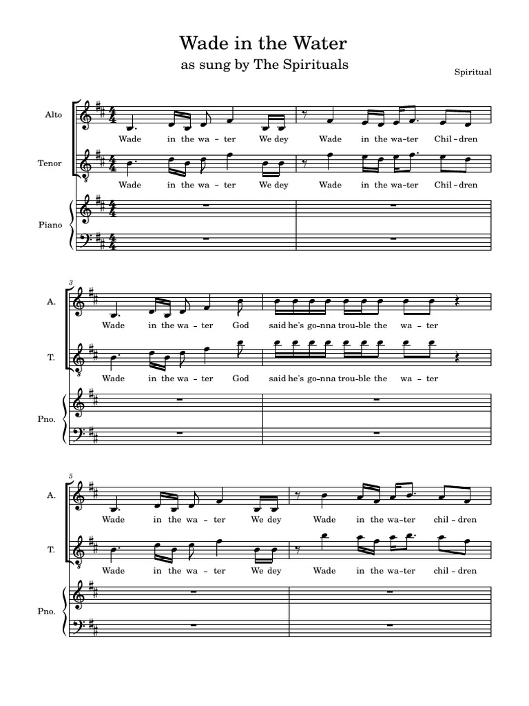 Wade in the Water Sheet Music | PDF | Vocal Music