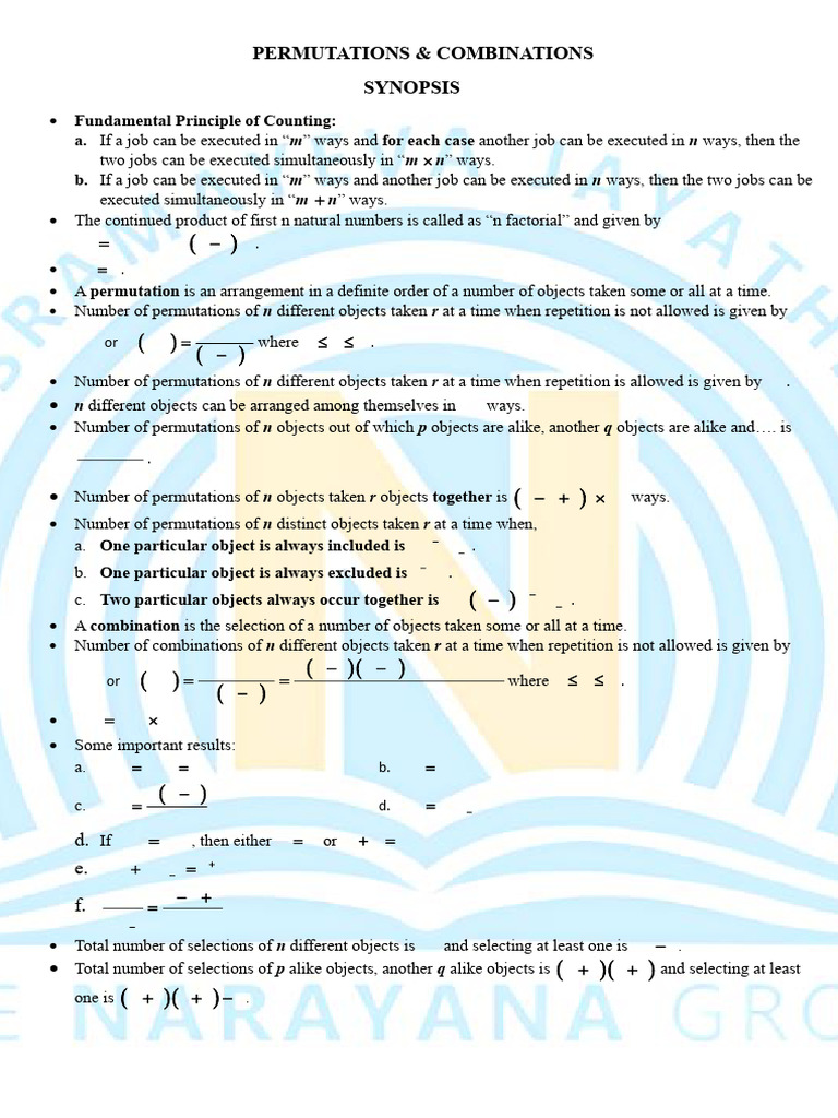 6.Permutations and Combinations | PDF | Permutation | Discrete Mathematics