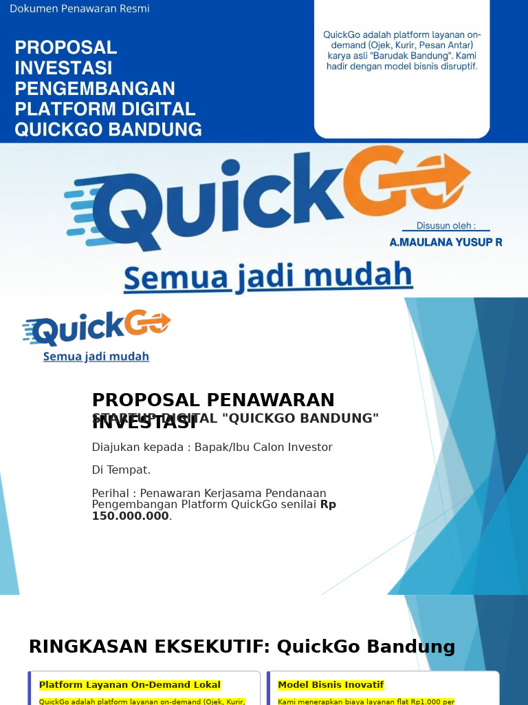 Investasi QuickGo Bandung: Peluang Digital | PDF