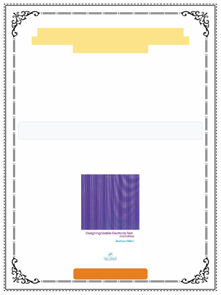 Designing Usable Electronic Text 2nd Edition Andrew Dillon ebook vector ...