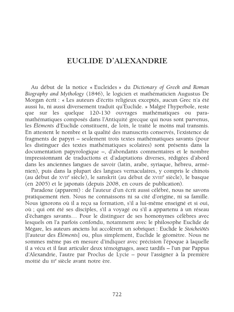 Biographie et œuvres d'Euclide | PDF | Euclide | Géométrie euclidienne