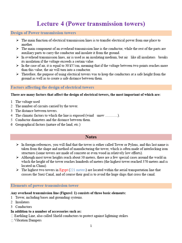 Power Transmission Tower Design Guide | PDF | Electric Power ...