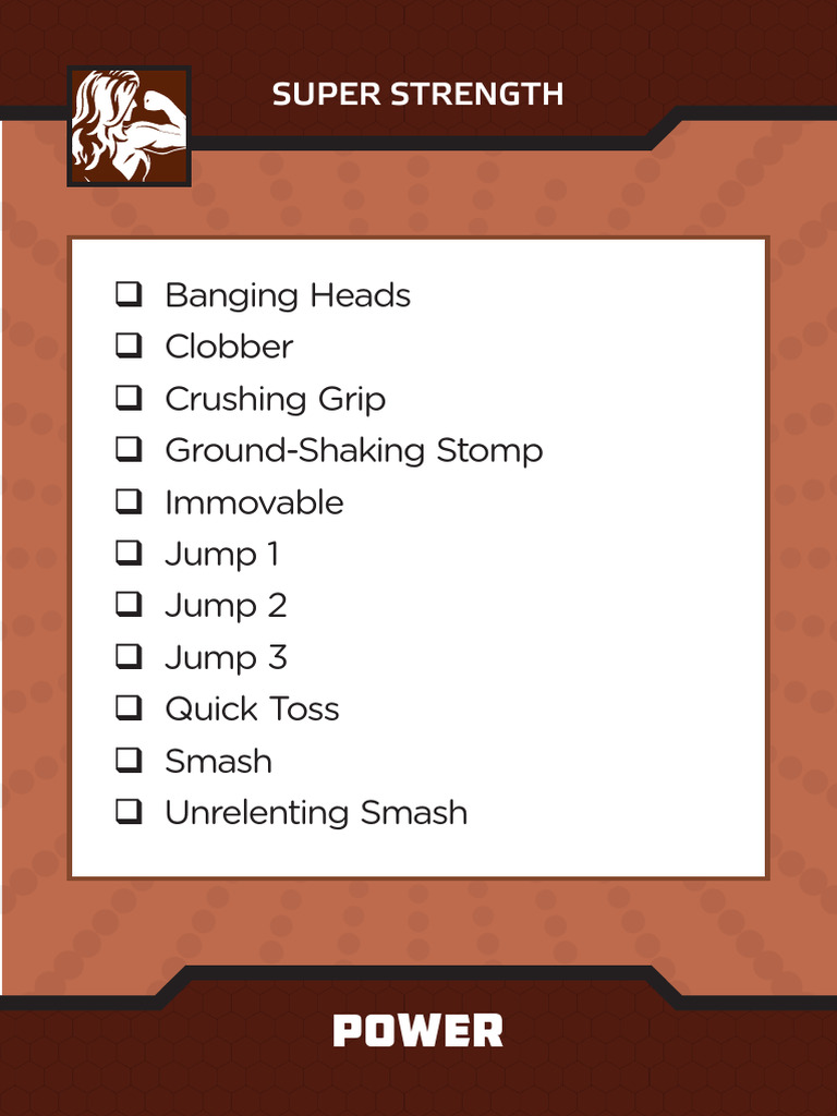 Marvel RPG Super Strength Powers | PDF