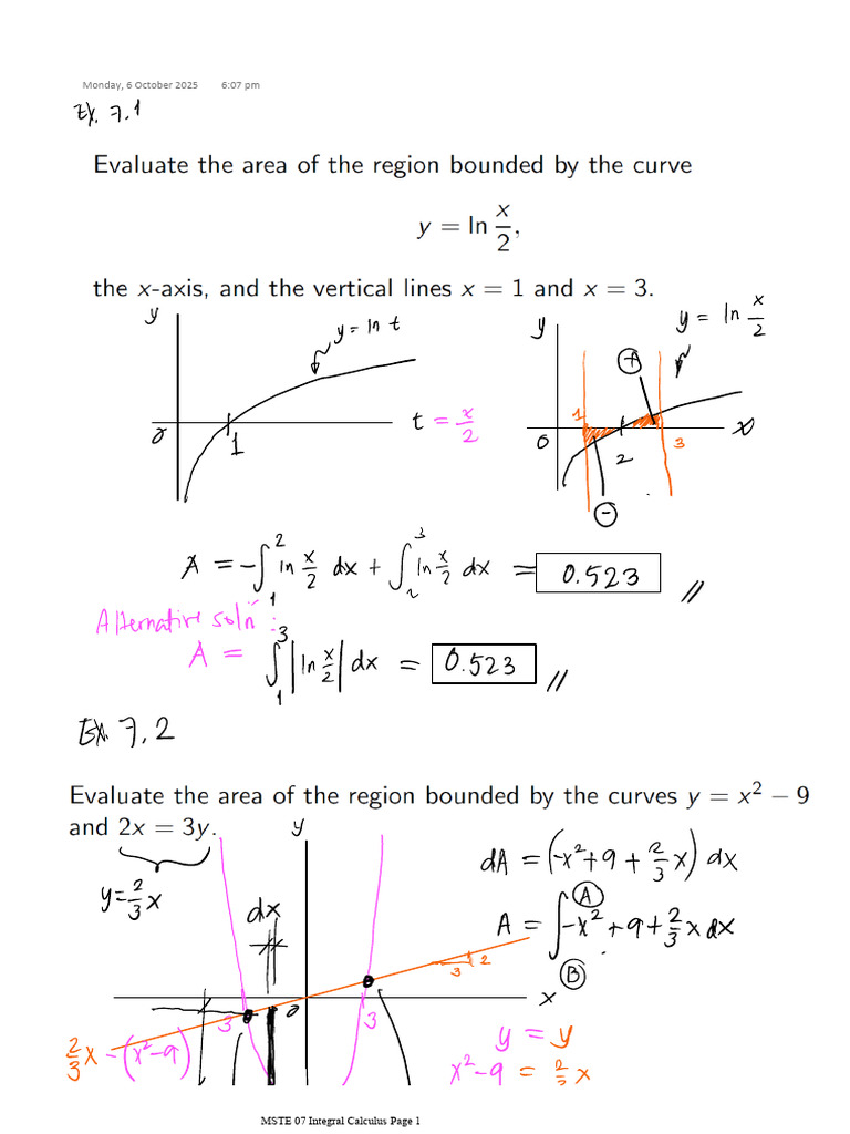 MSTE 07 Solutions Integral Calculus | PDF