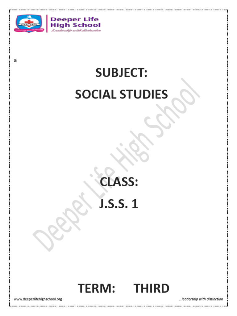 Social Studies Curriculum for J.S.S. 1 | PDF | Cost Of Living | Hiv/Aids