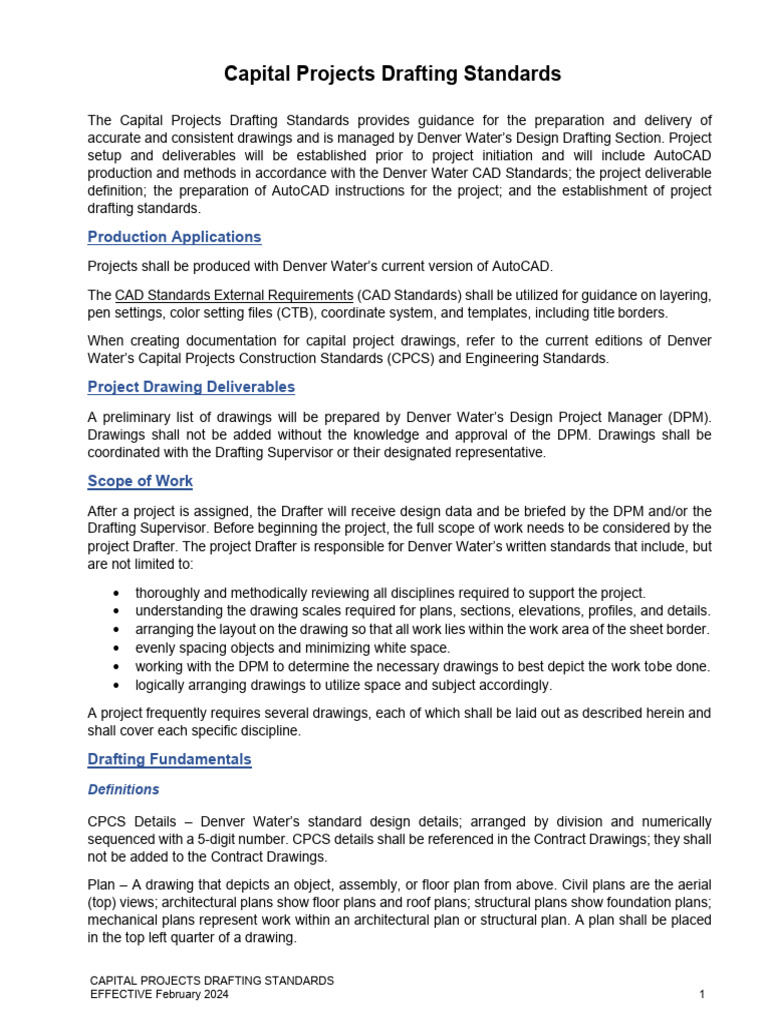 Capital Projects Drafting Standards | PDF | Technical Drawing
