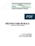 Dezvoltare Rurala - Note de Curs, Sinteze