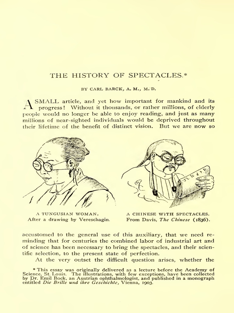 The History of Spectacles. | PDF | Glasses | Light