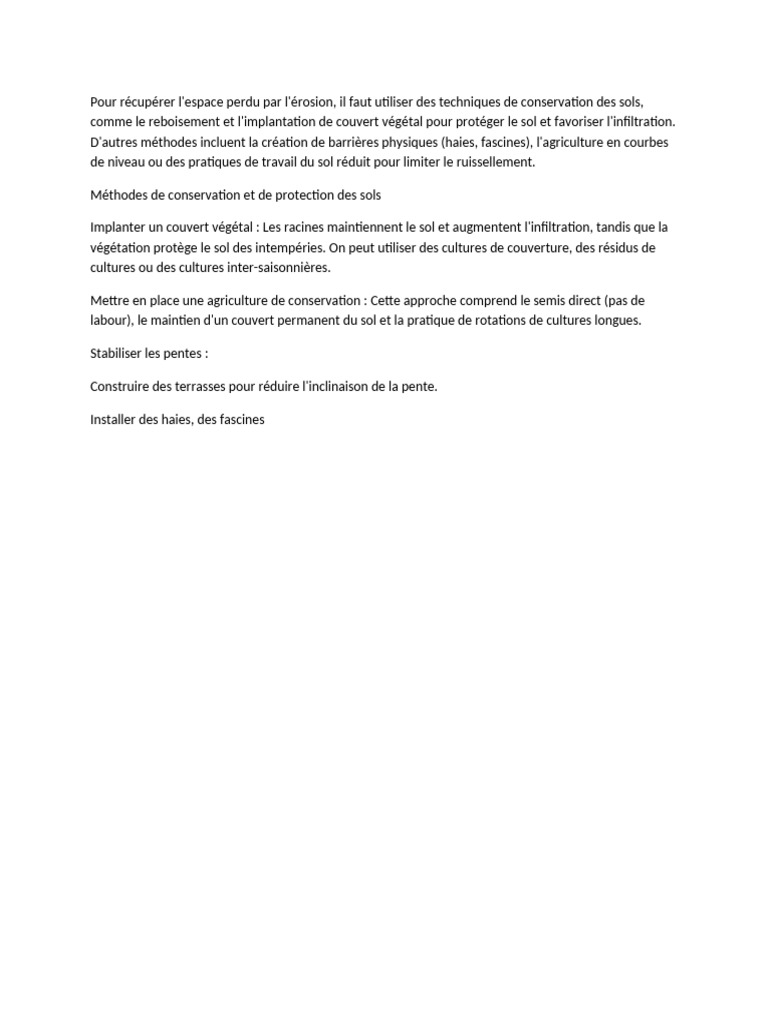 Techniques de conservation des sols | PDF