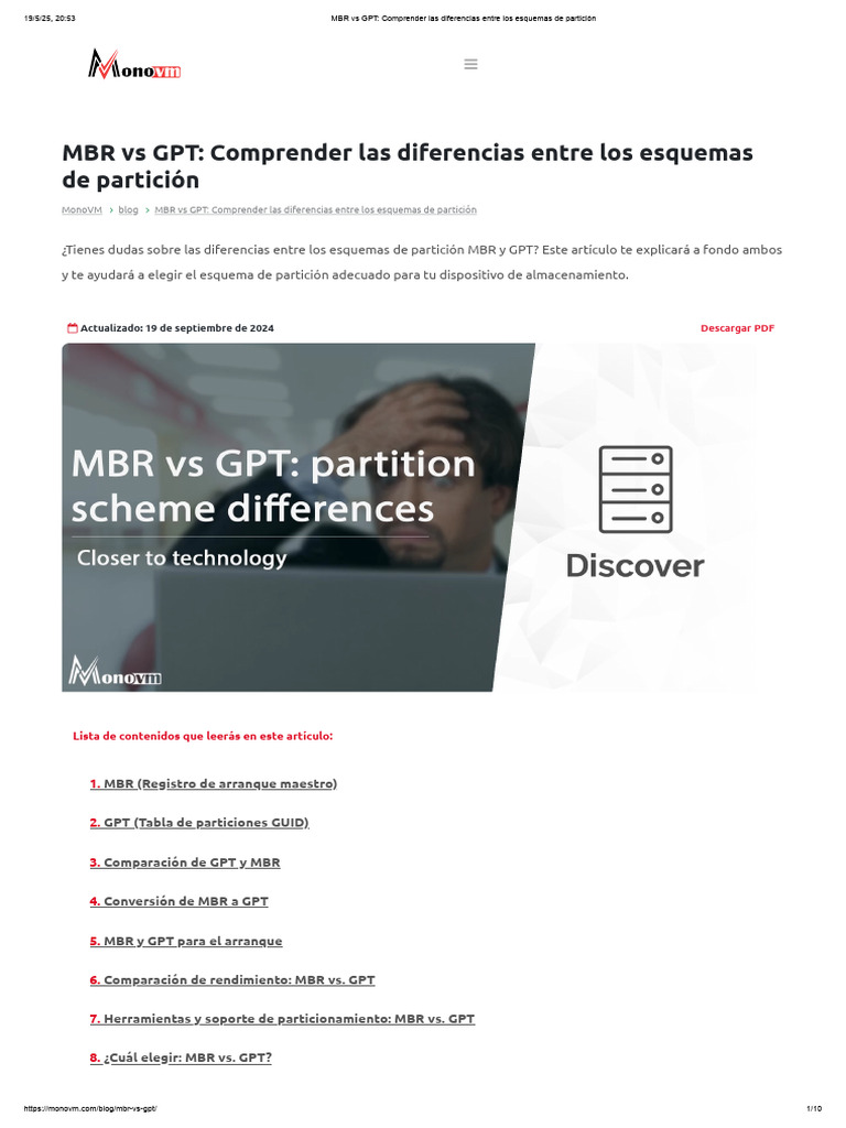 MBR vs GPT: Diferencias clave explicadas | PDF | Arranque | Software
