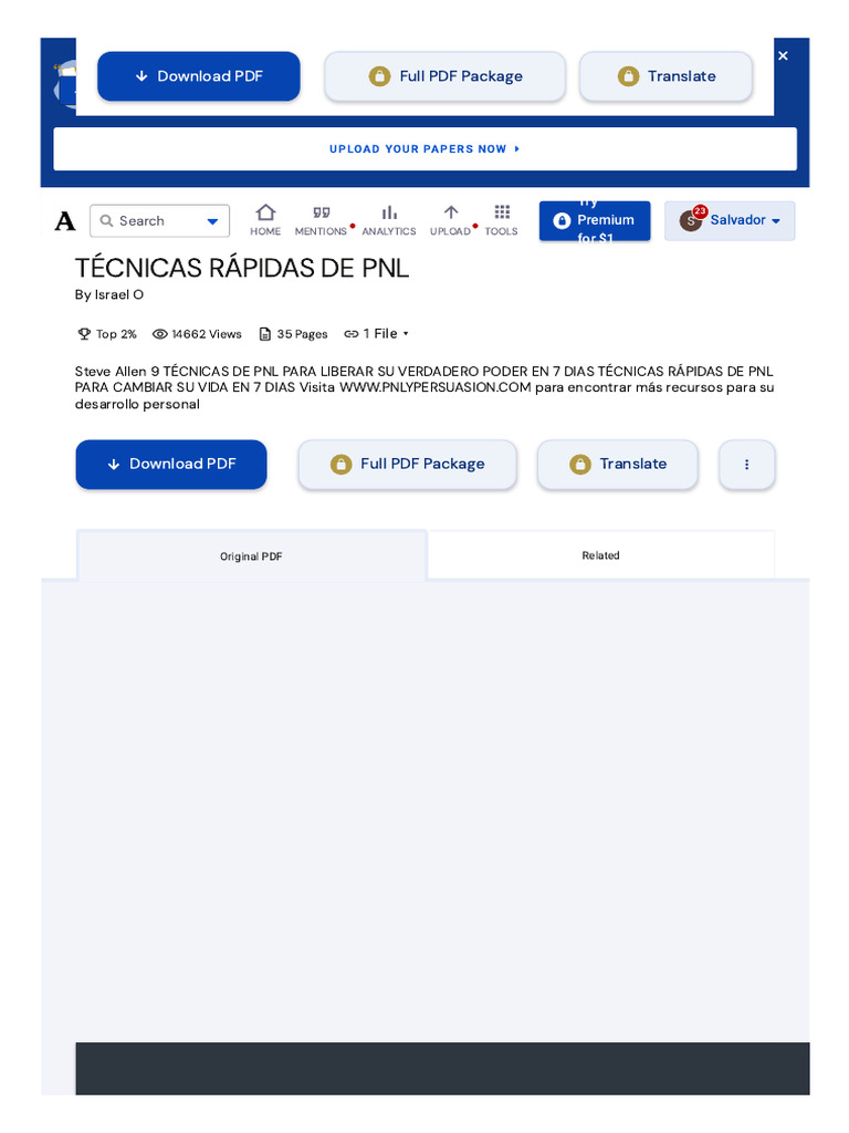Técnicas PNL para Cambiar tu Vida | PDF | Mente | Programación ...