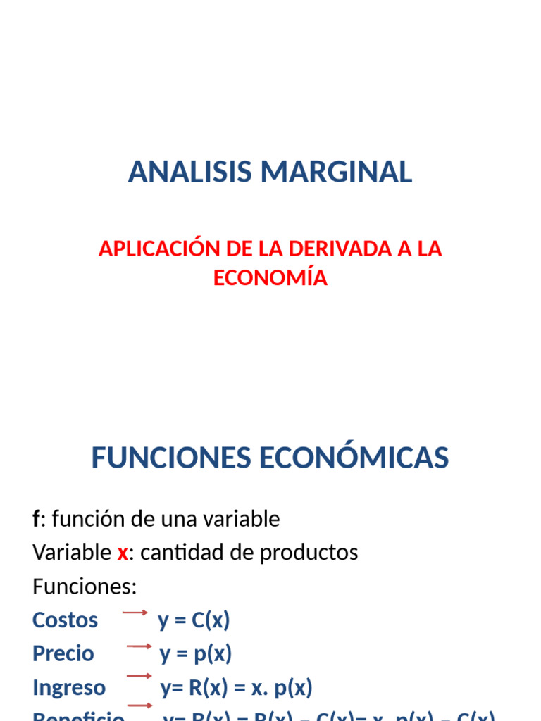 Análisis Marginal | PDF | Derivado | Función (Matemáticas)