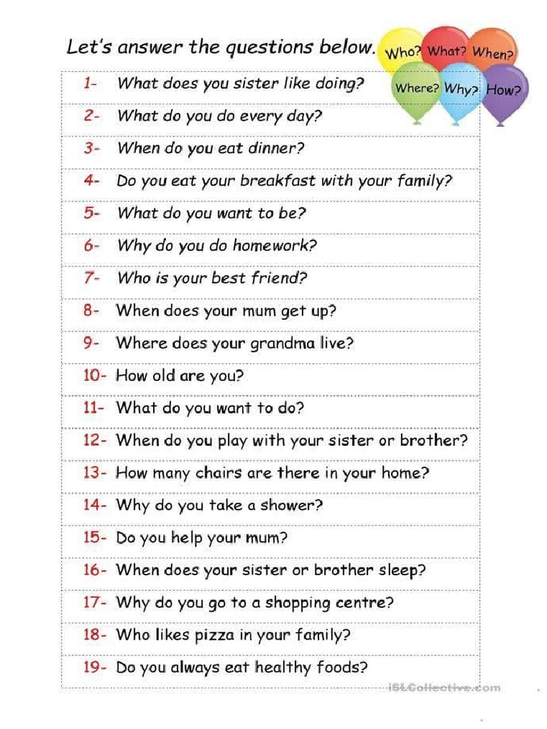 Question Words | PDF