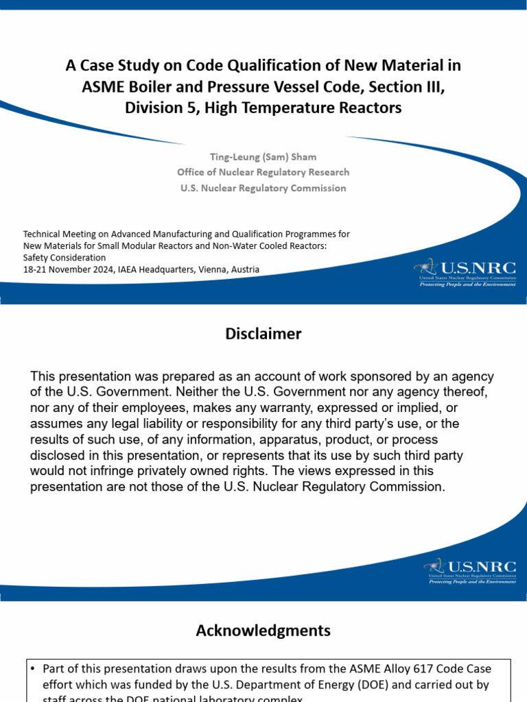 Code Qualification for Alloy 617 in Reactors | PDF | Creep (Deformation ...