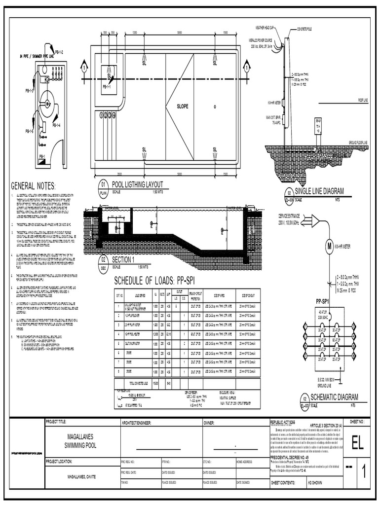 Swimming Pool Electrical Plan and Specs | PDF | Building Engineering ...