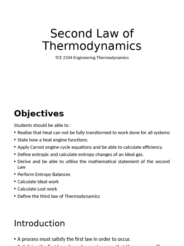 1 Second Law of Thermodynamics | PDF | Second Law Of Thermodynamics ...