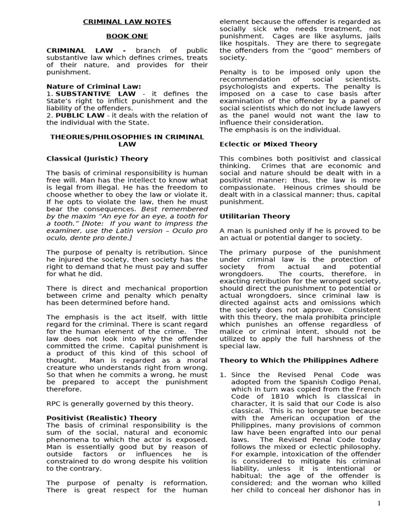 Overview of Criminal Law Theories | PDF | Crimes | Crime & Violence