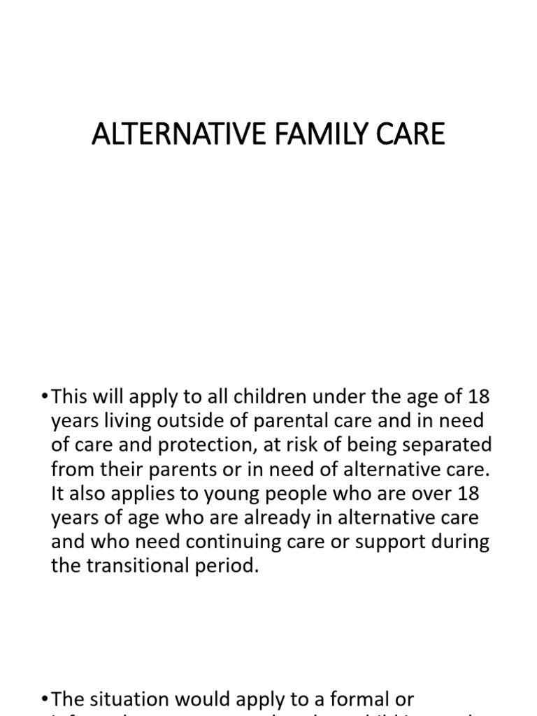 Alternative Family Care for Children | PDF | Legal Guardian | Adoption