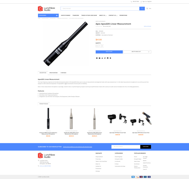 Apex220 Linear Measurement Microphone | PDF | Microphone | Recording