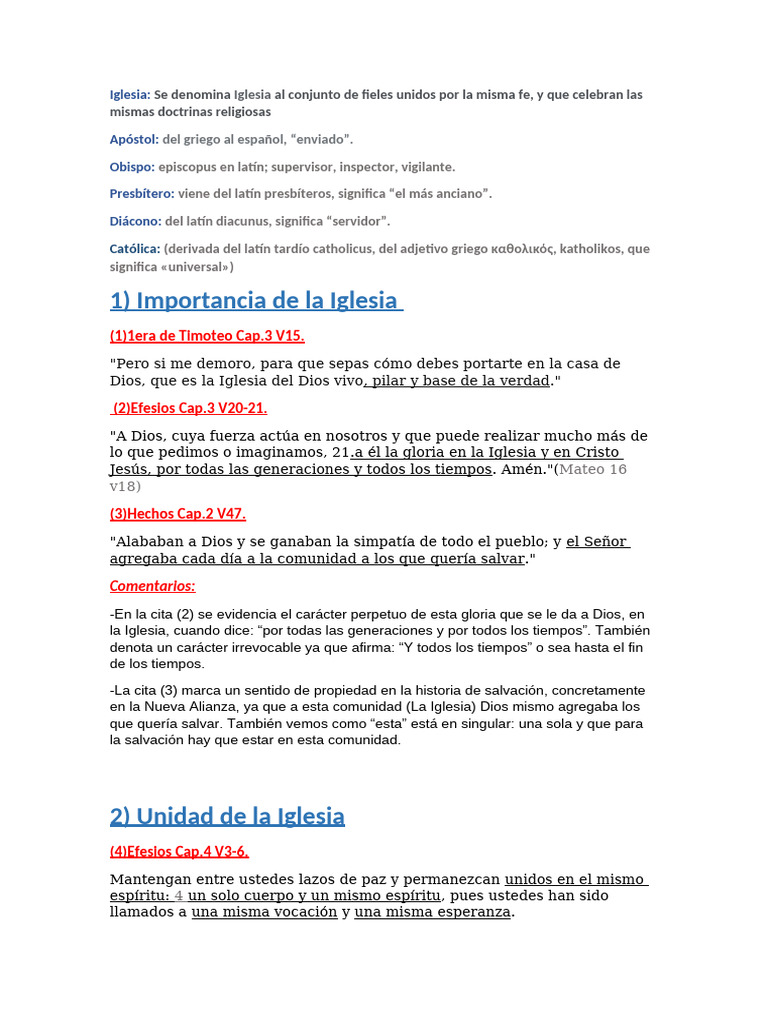 La Iglesia: Unidad y Cuerpo de Cristo | PDF | Cristo (título) | eucaristía