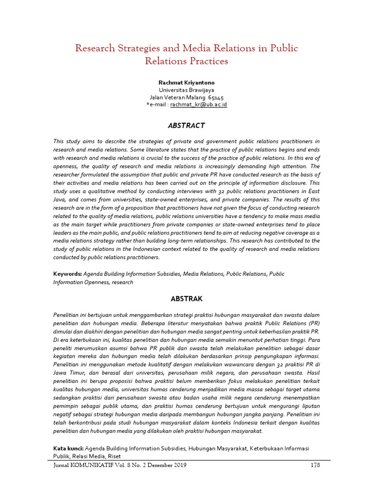Research Strategies and Media Relations 90768119 | PDF | Methodology