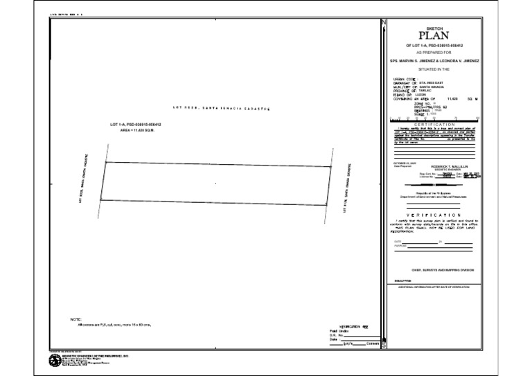 Geodetic Certification for Lot 1-A, Tarlac | PDF