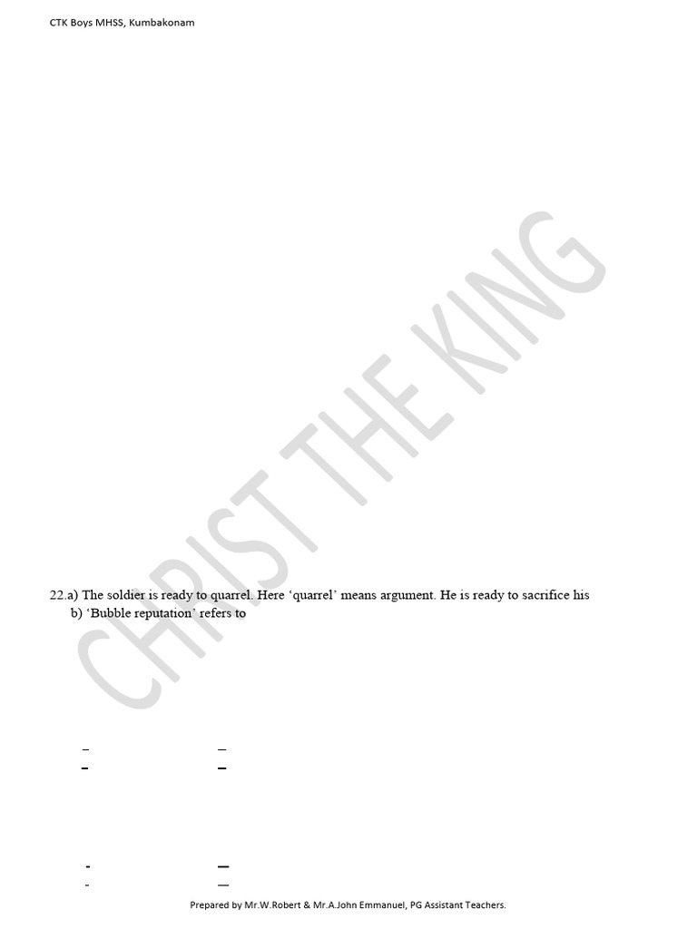 12th Std English Answer Key - Dec 2023 | PDF
