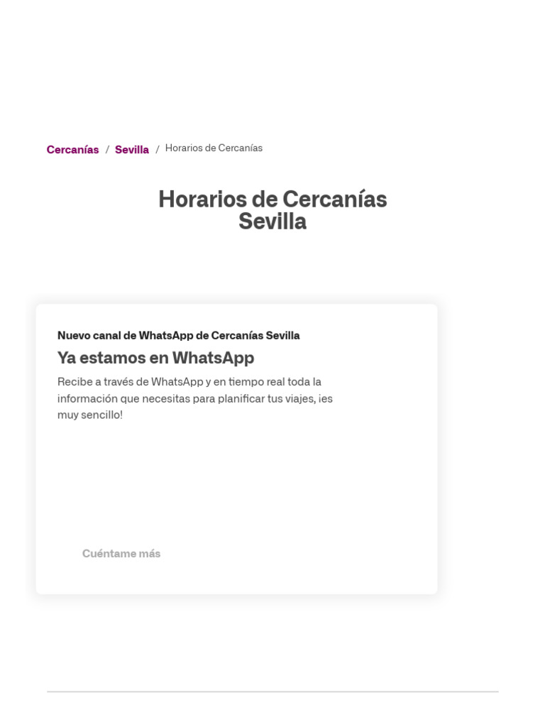 Horarios de Trenes de Cercanías (Sevilla) Renfe | PDF