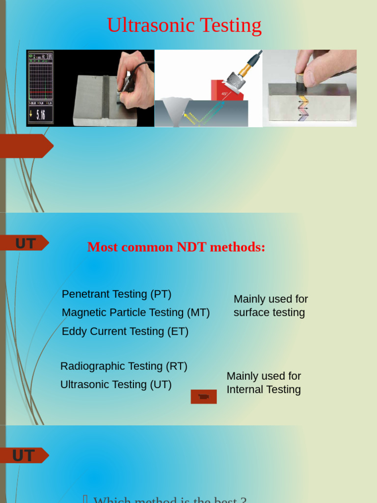 Ultrasonic Testing Basics and Techniques | PDF | Hertz | Sound