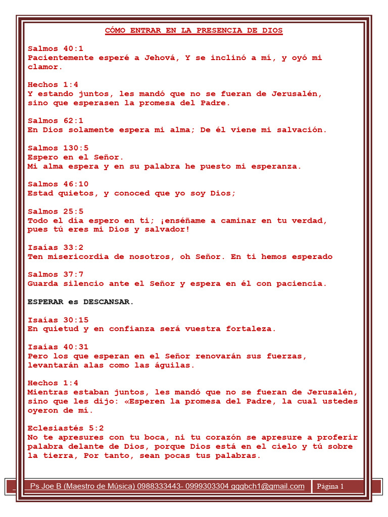 Cómo Entrar en La Presencia de Dios | PDF