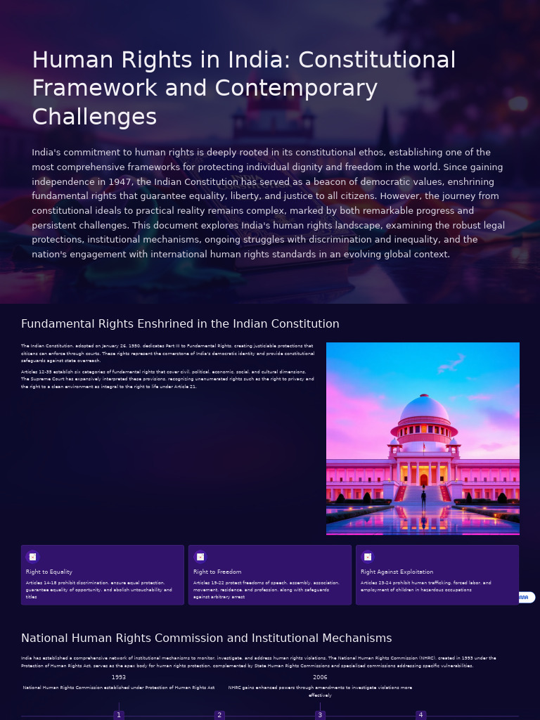 Human Rights in India: Challenges & Framework | PDF | Human Rights ...