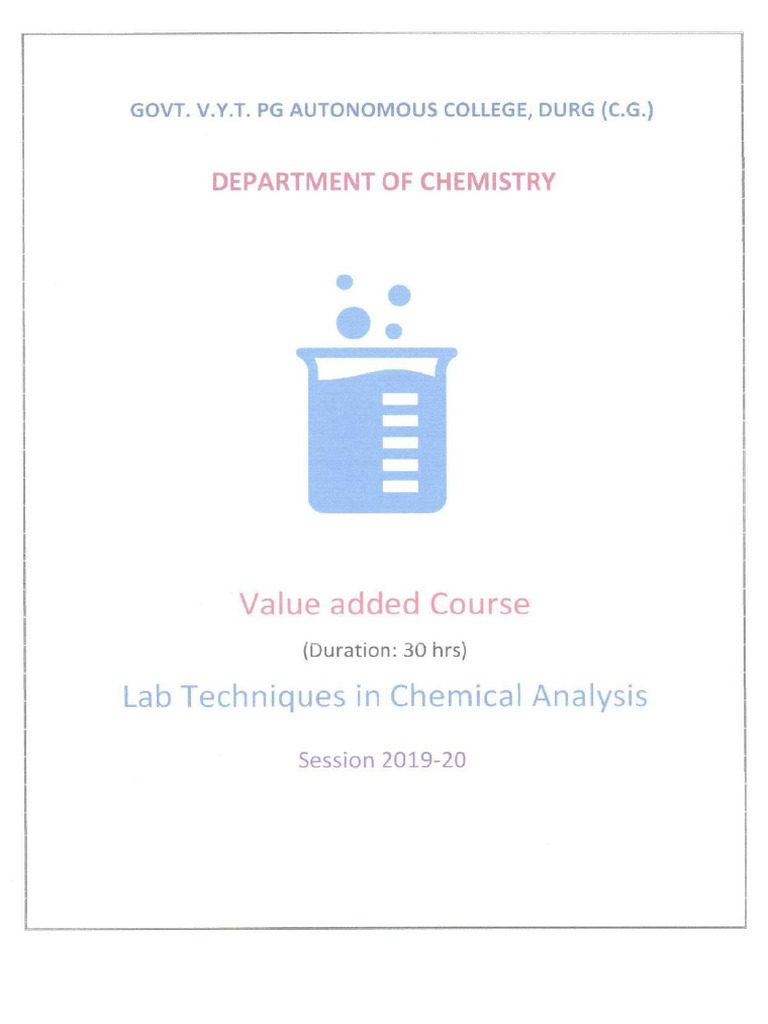 2322 - 745 - Lab Techniques in Chemical Analysis Value Added 2019-20 | PDF