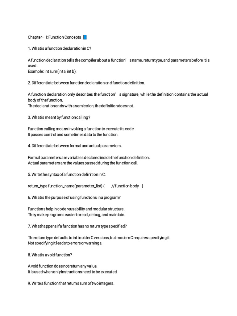 C Programming Functions and File Handling | PDF | Pointer (Computer ...