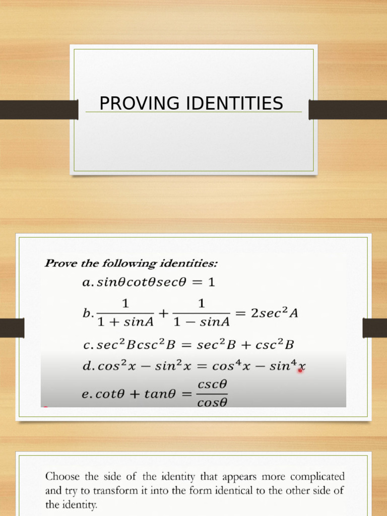 Proving Identities in Mathematics | PDF