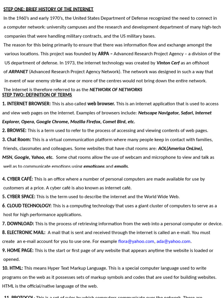 History and Basics of the Internet | PDF | World Wide Web | Internet & Web