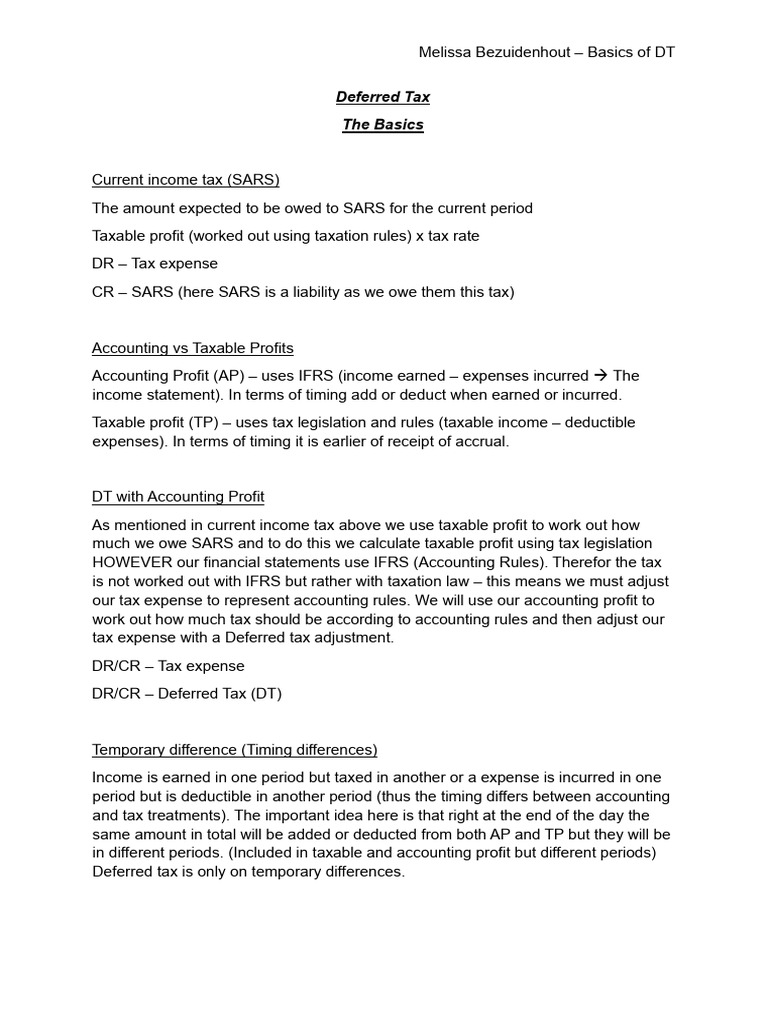 Understanding Deferred Tax Basics | PDF | Deferred Tax | Taxes
