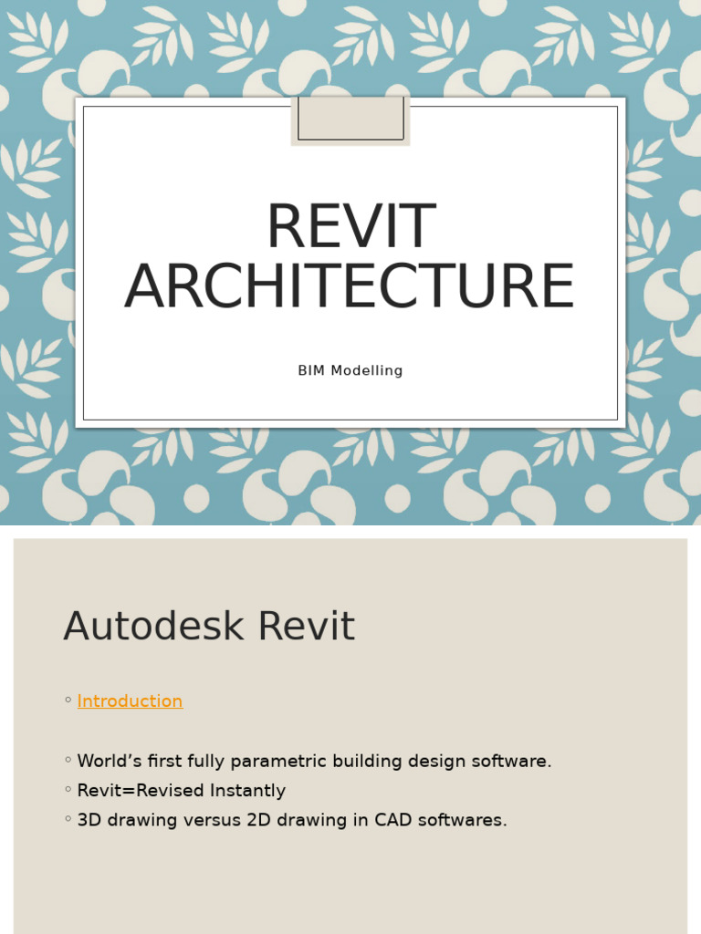 Revit Architecture: BIM Modeling Guide | PDF