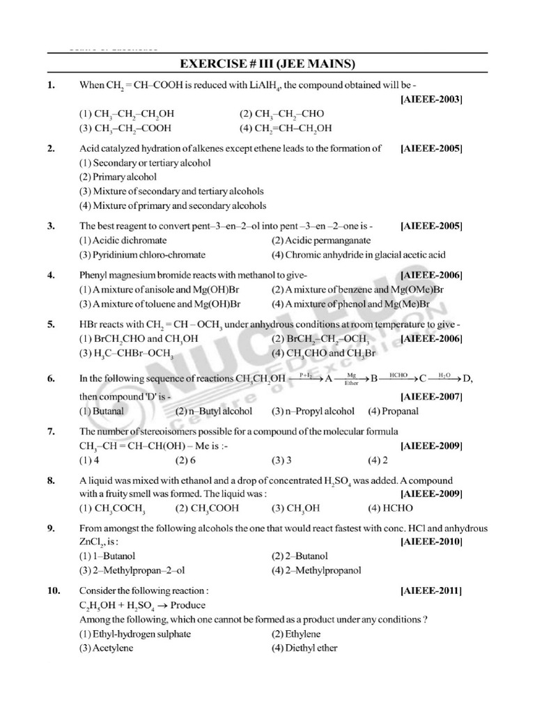 Alcohol & Ether DPP | PDF