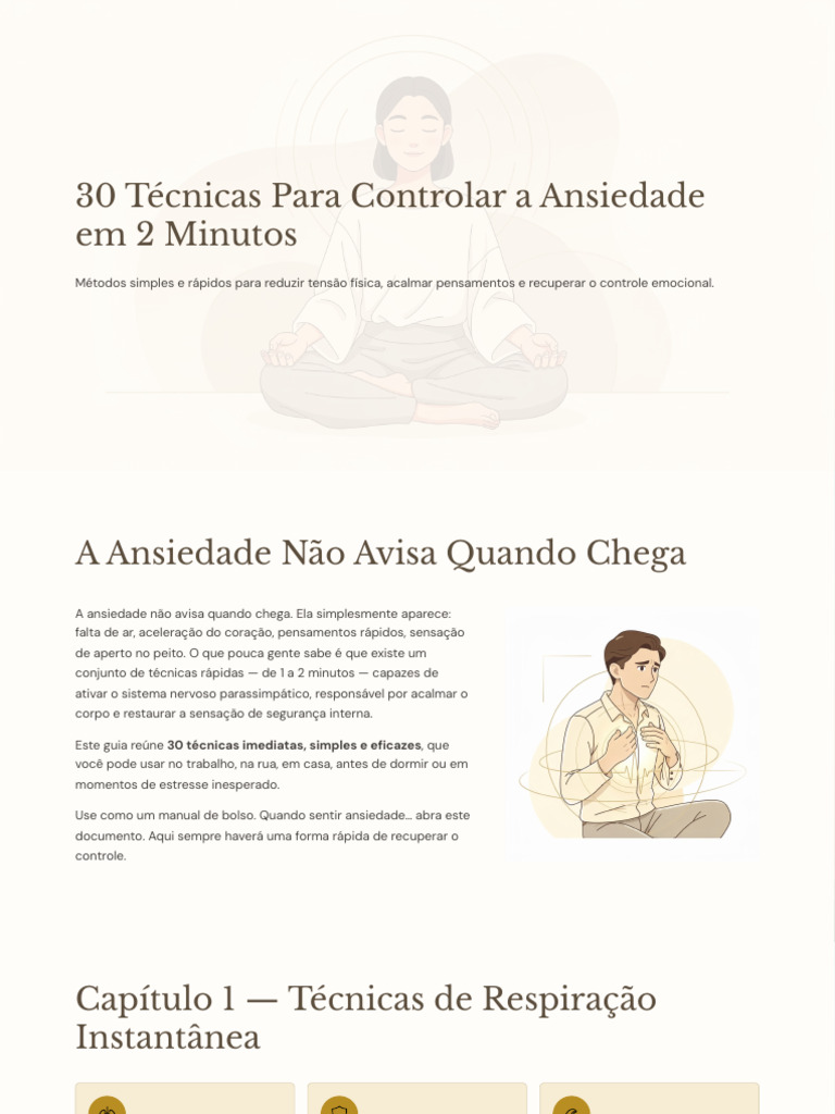 30 Tecnicas para Controlar A Ansiedade em 2 Minutos | PDF | Pensamento ...