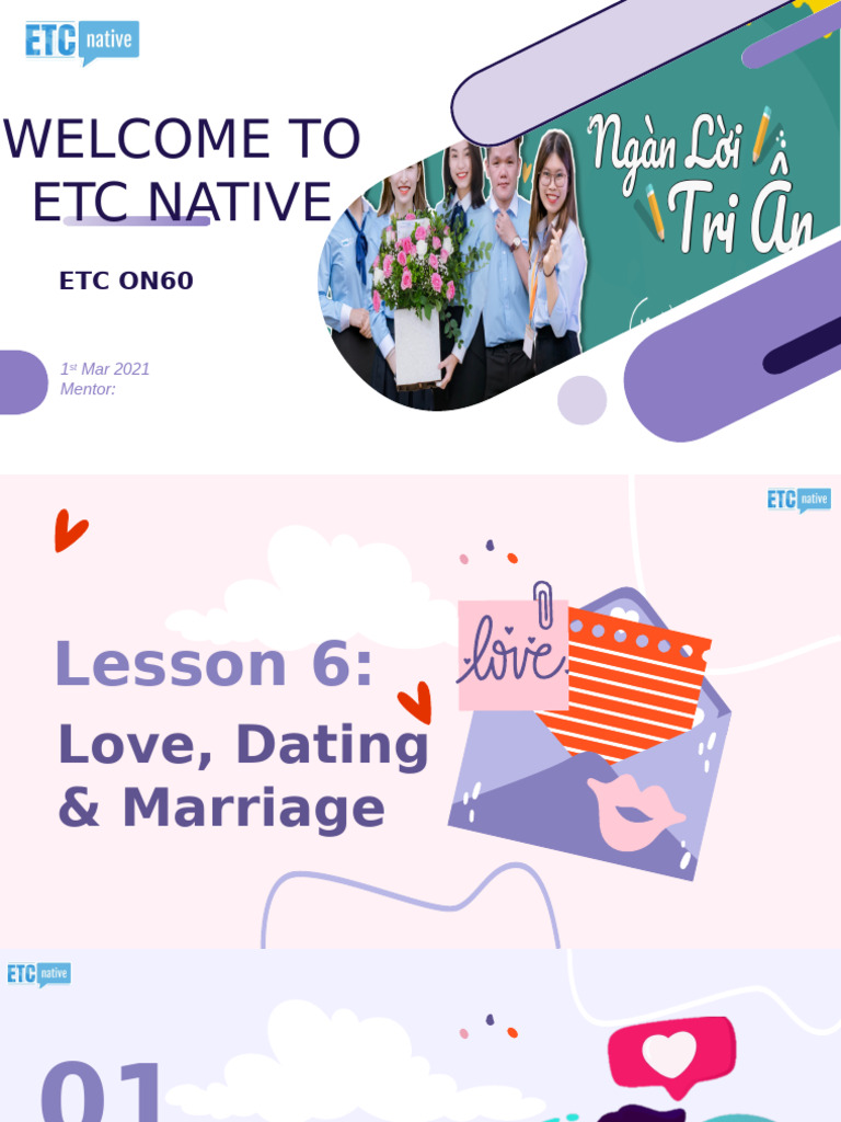 Love, Dating, and Marriage Vocabulary Guide | PDF | Wedding | Marriage