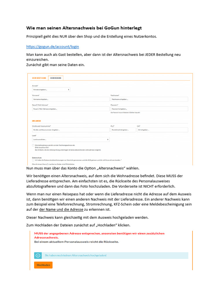 GoGun Altersnachweis Erläuterungen | PDF
