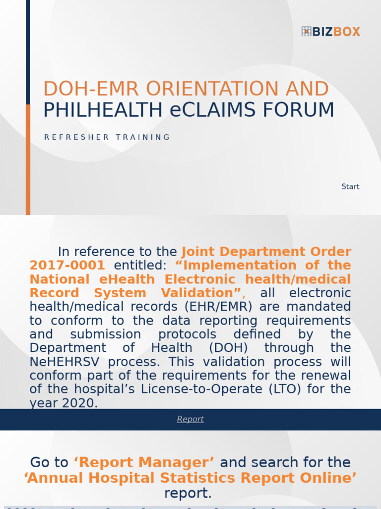 DOH EMR Training and PhilHealth eClaims Guide | PDF | Emergency ...