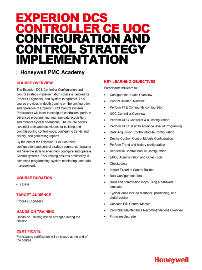Experion DCS Controller Training Course | PDF | Computer Engineering ...