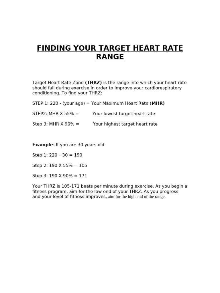 Calculate Your Target Heart Rate Zone | PDF